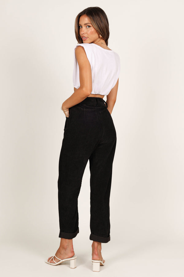 Petal and Pup USA BOTTOMS Talaren Cord Pant - Black