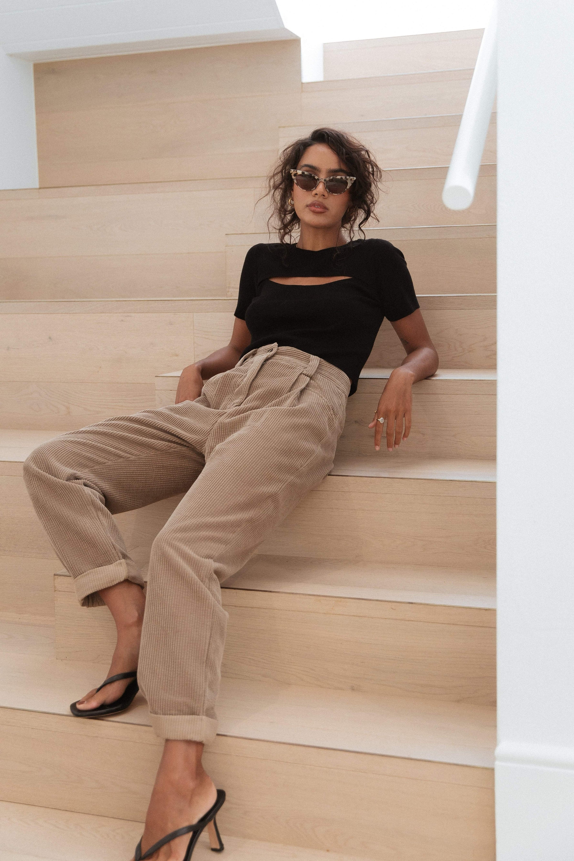 Petal and Pup USA BOTTOMS Talaren Cord Pant - Brown