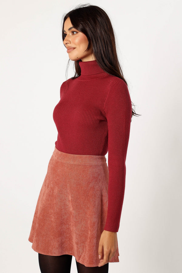 Petal and Pup USA BOTTOMS Tammy Cord Skirt - Brick