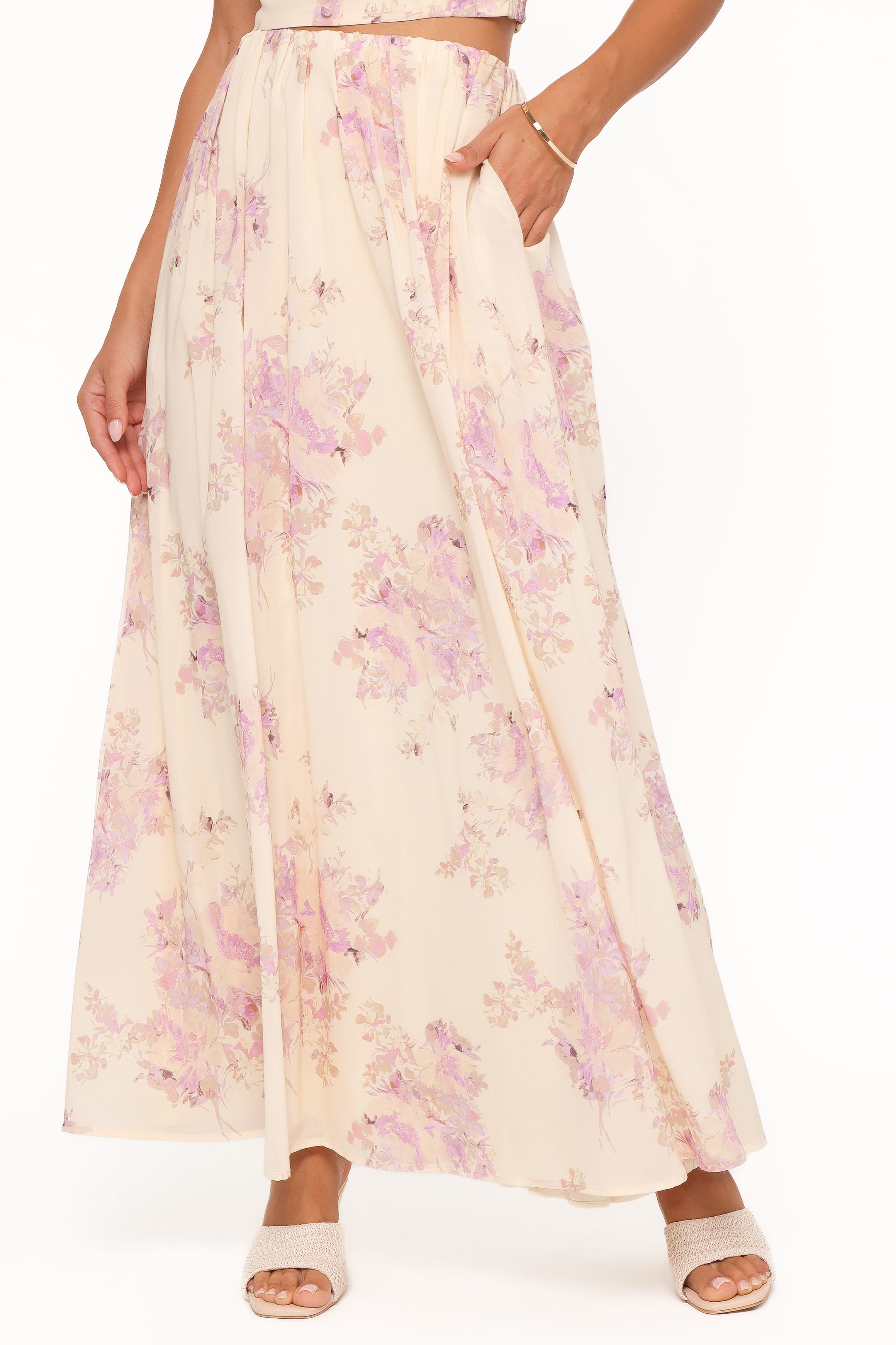 Petal and Pup USA BOTTOMS Tinsley Maxi Skirt - Lavender Floral