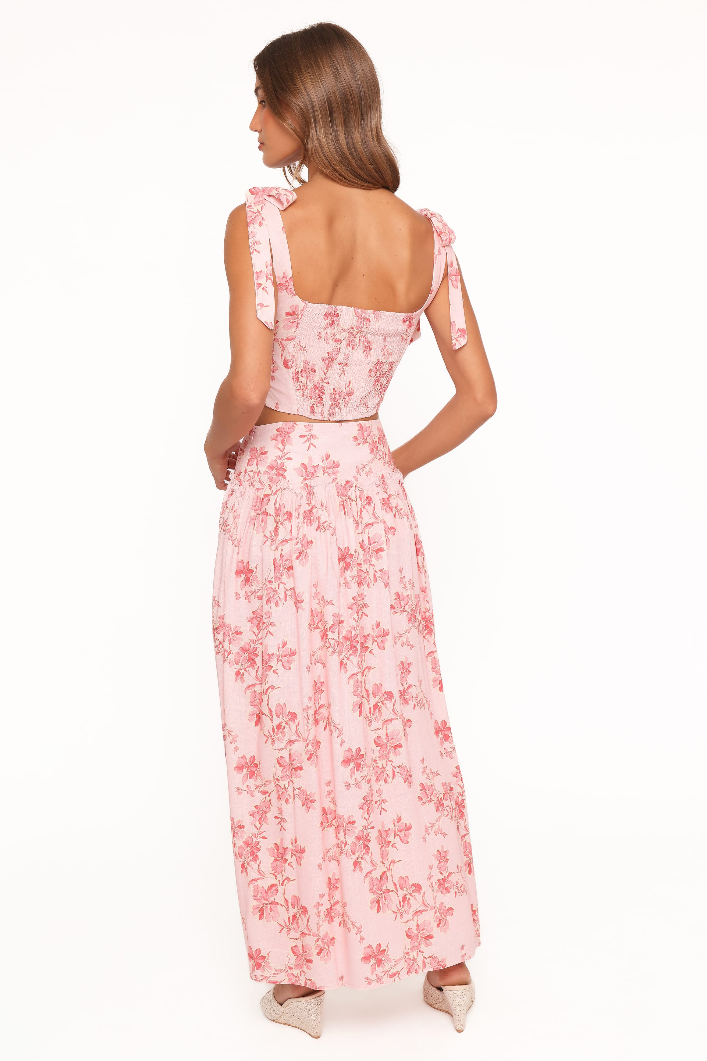 Petal and Pup USA BOTTOMS Tyler Drop Waist Maxi Skirt - Rose Pink Floral