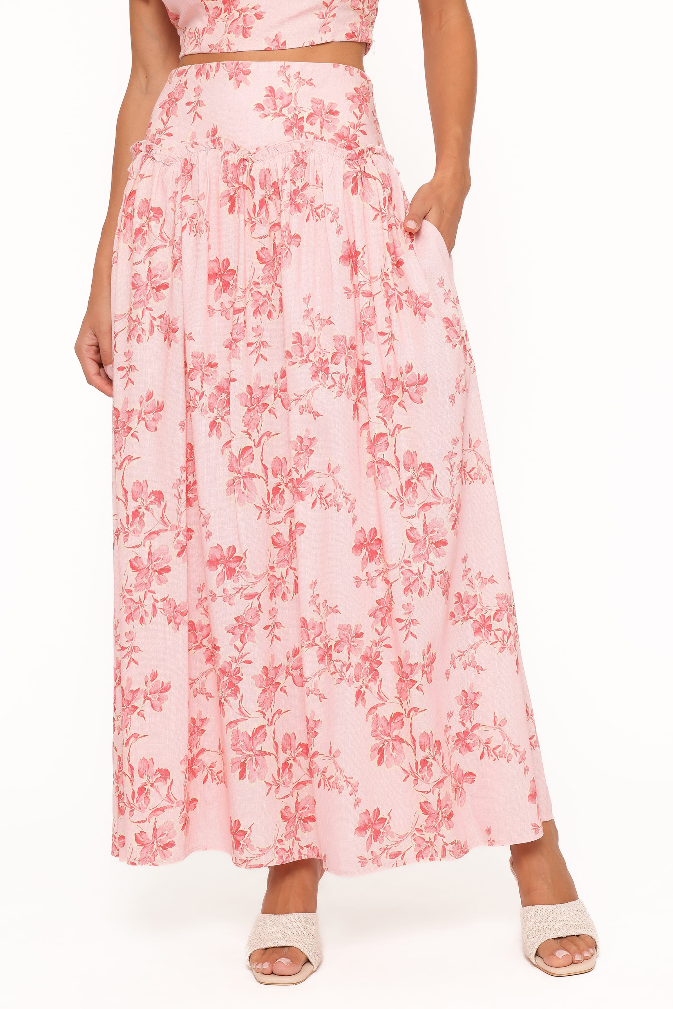 Tyler Drop Waist Maxi Skirt - Rose Pink Floral, 14, Petal & Pup Tyler Drop Waist Maxi Skirt - Rose Pink Floral, 14, Petal & Pup