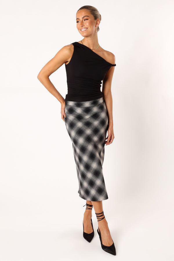 Petal and Pup USA BOTTOMS Ursula Plaid Skirt - Charcoal