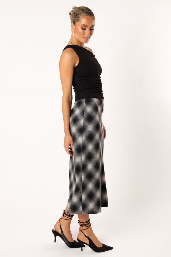 Petal and Pup USA BOTTOMS Ursula Plaid Skirt - Charcoal