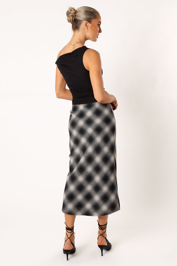 Petal and Pup USA BOTTOMS Ursula Plaid Skirt - Charcoal