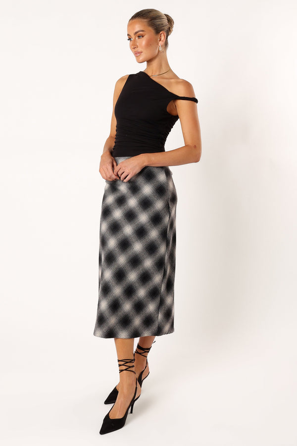 Petal and Pup USA BOTTOMS Ursula Plaid Skirt - Charcoal