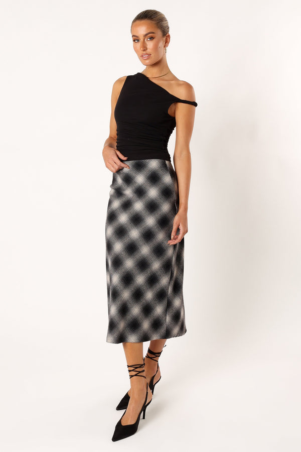 Petal and Pup USA BOTTOMS Ursula Plaid Skirt - Charcoal