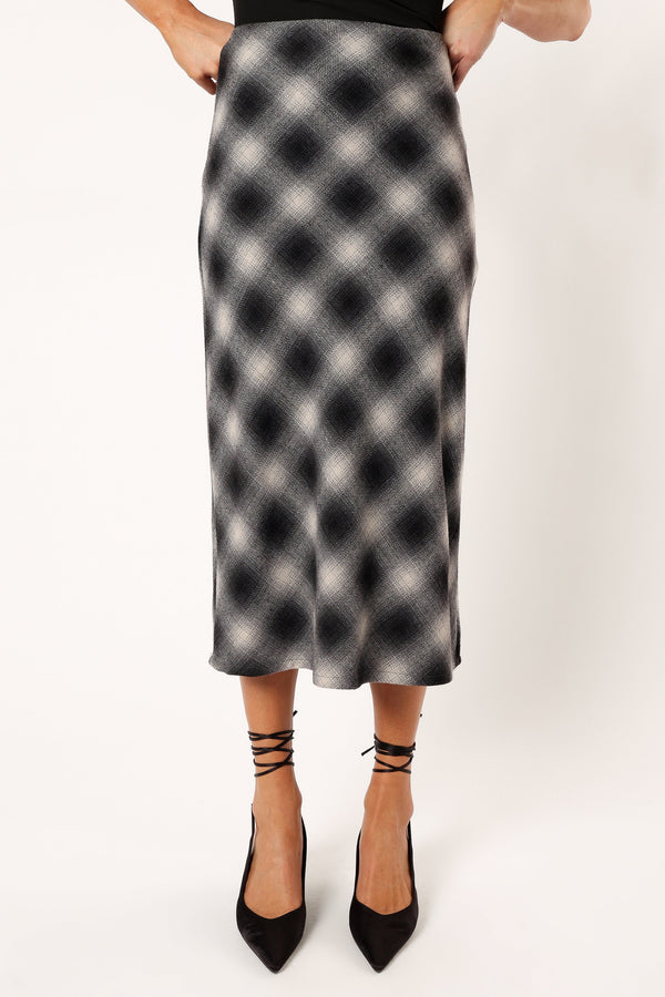 Petal and Pup USA BOTTOMS Ursula Plaid Skirt - Charcoal