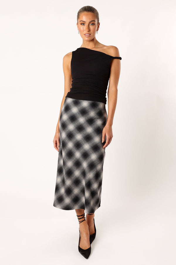 Petal and Pup USA BOTTOMS Ursula Plaid Skirt - Charcoal