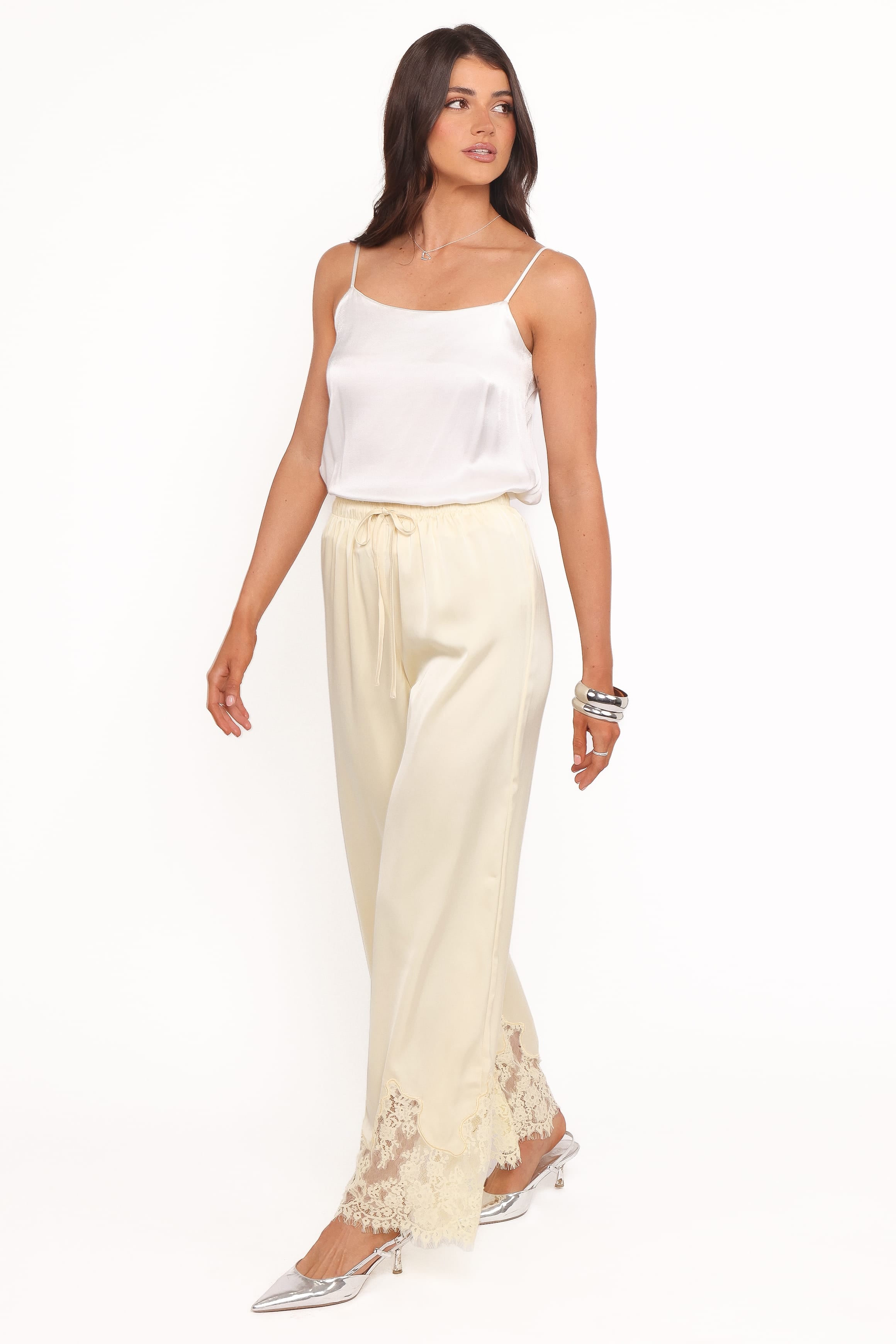 Viola Drawstring Wide Leg Pant - Yellow | Petal & Pup USA