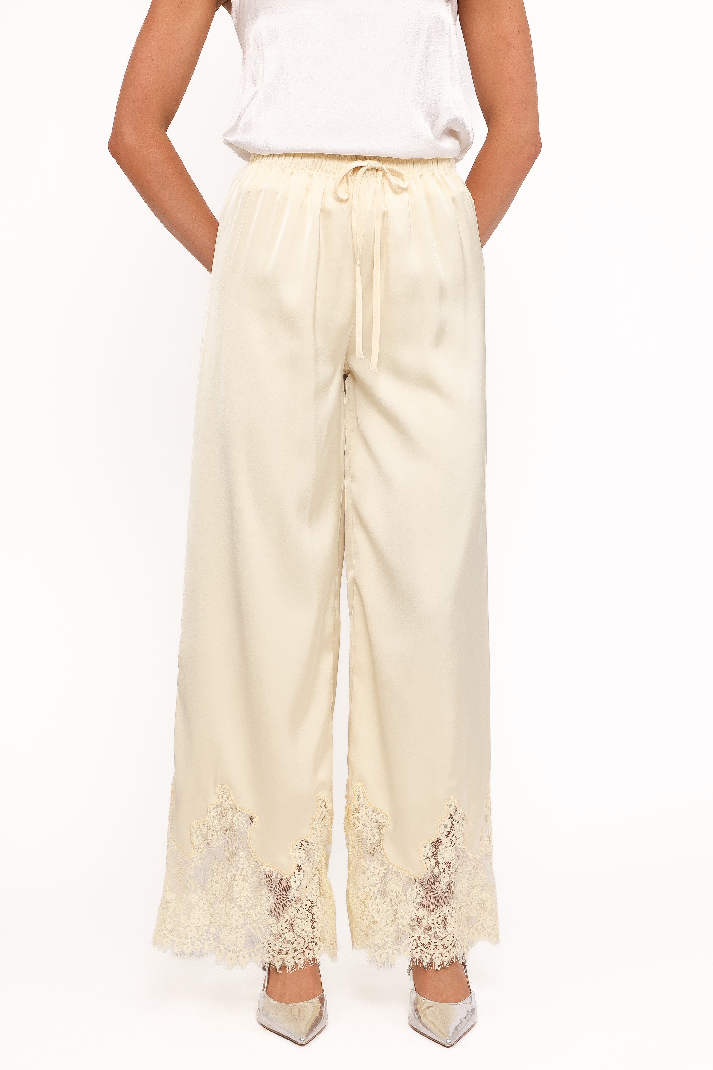 Petal and Pup USA BOTTOMS Viola Drawstring Wide Leg Pant - Yellow