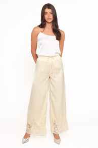Petal and Pup USA BOTTOMS Viola Drawstring Wide Leg Pant - Yellow