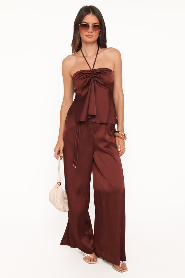 Petal and Pup USA BOTTOMS Vita Tailored Pant - Brown