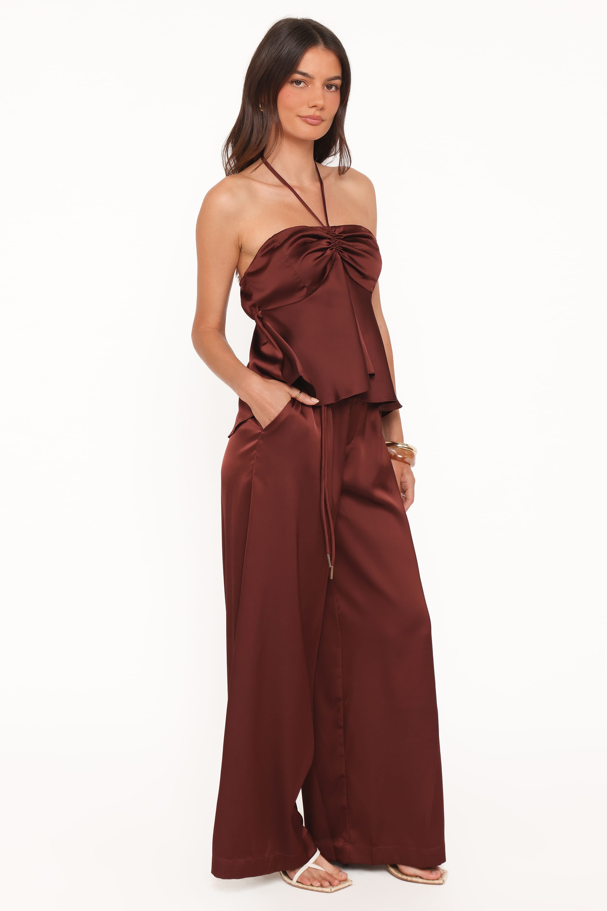 Petal and Pup USA BOTTOMS Vita Tailored Pant - Brown
