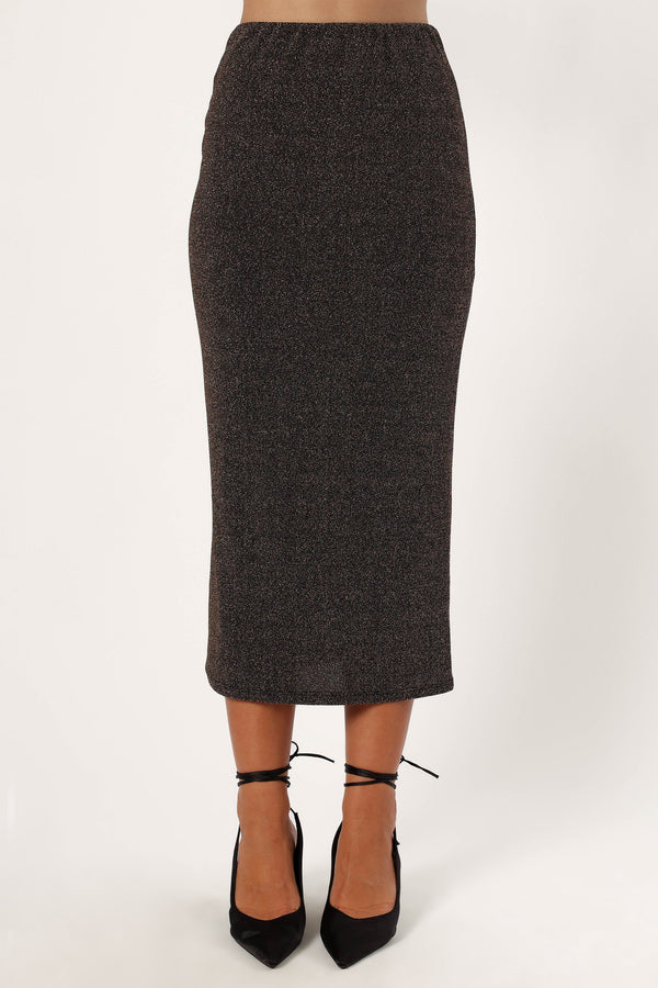 Petal and Pup USA BOTTOMS Whitney Midi Skirt - Brown