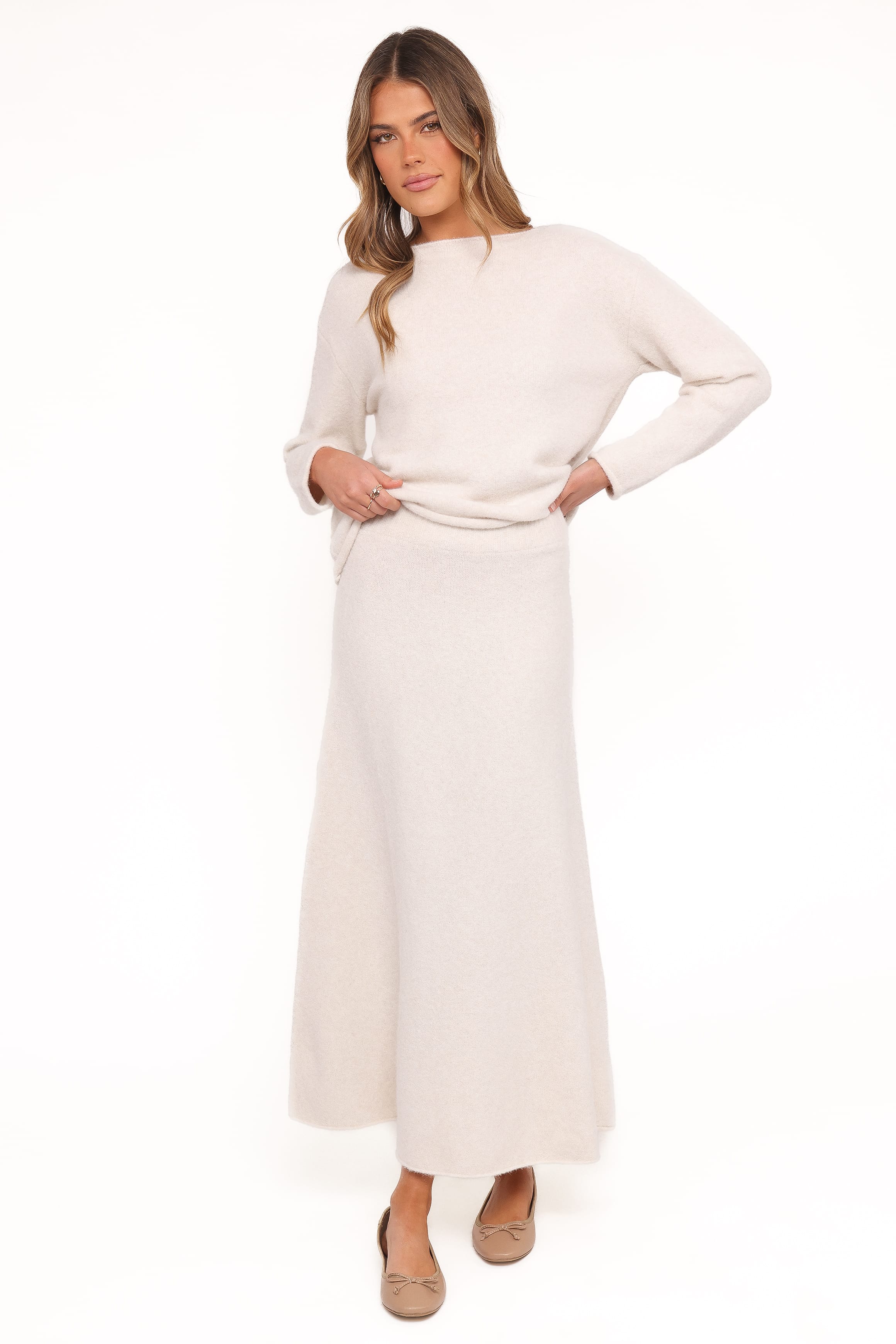 Petal and Pup USA BOTTOMS Willis Knitted Skirt - Cream
