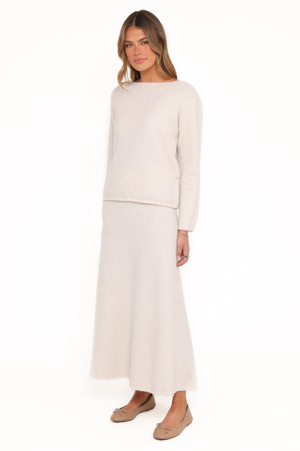 Petal and Pup USA BOTTOMS Willis Knitted Skirt - Cream