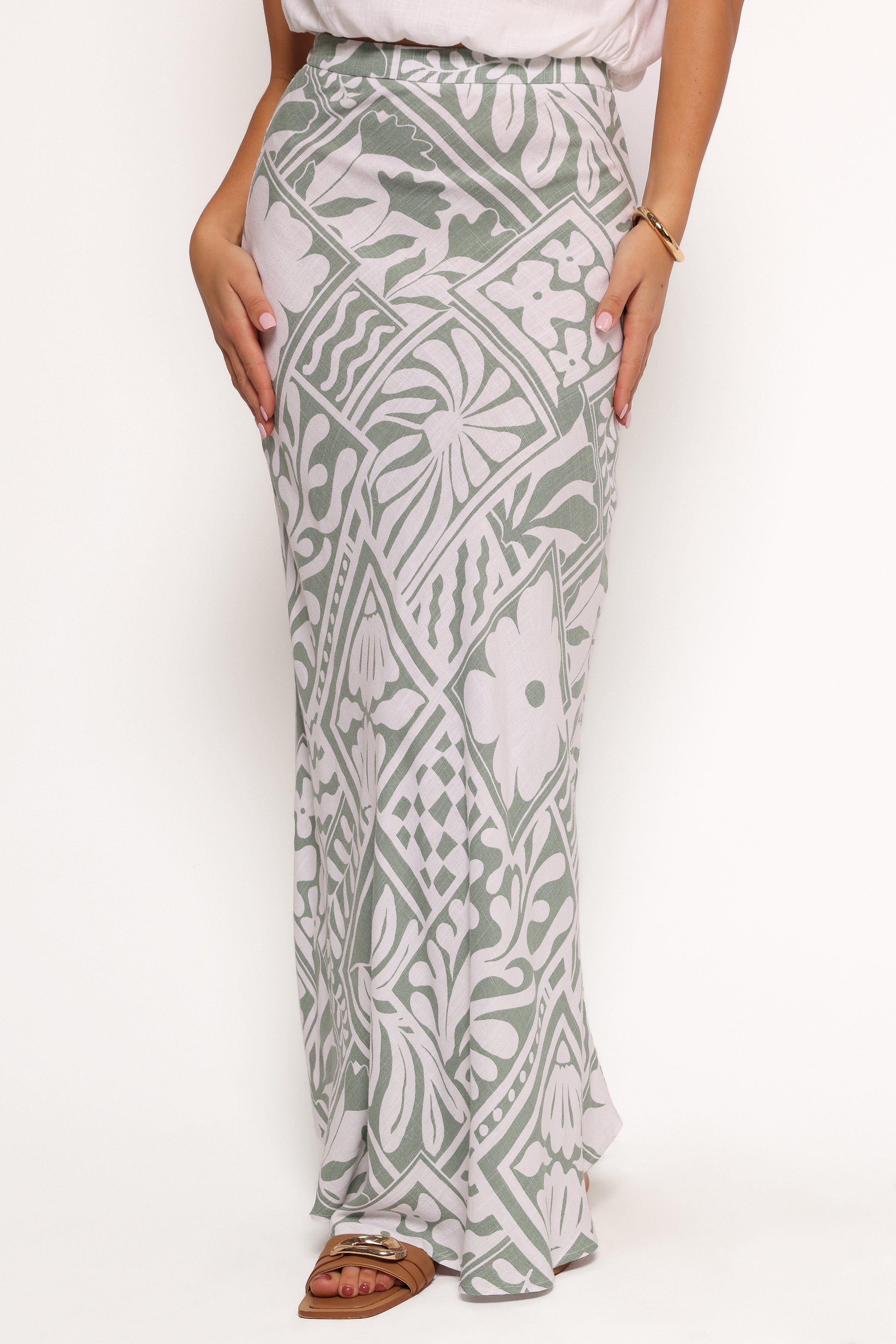 Petal and Pup USA BOTTOMS Willow Maxi Skirt - Sage Print