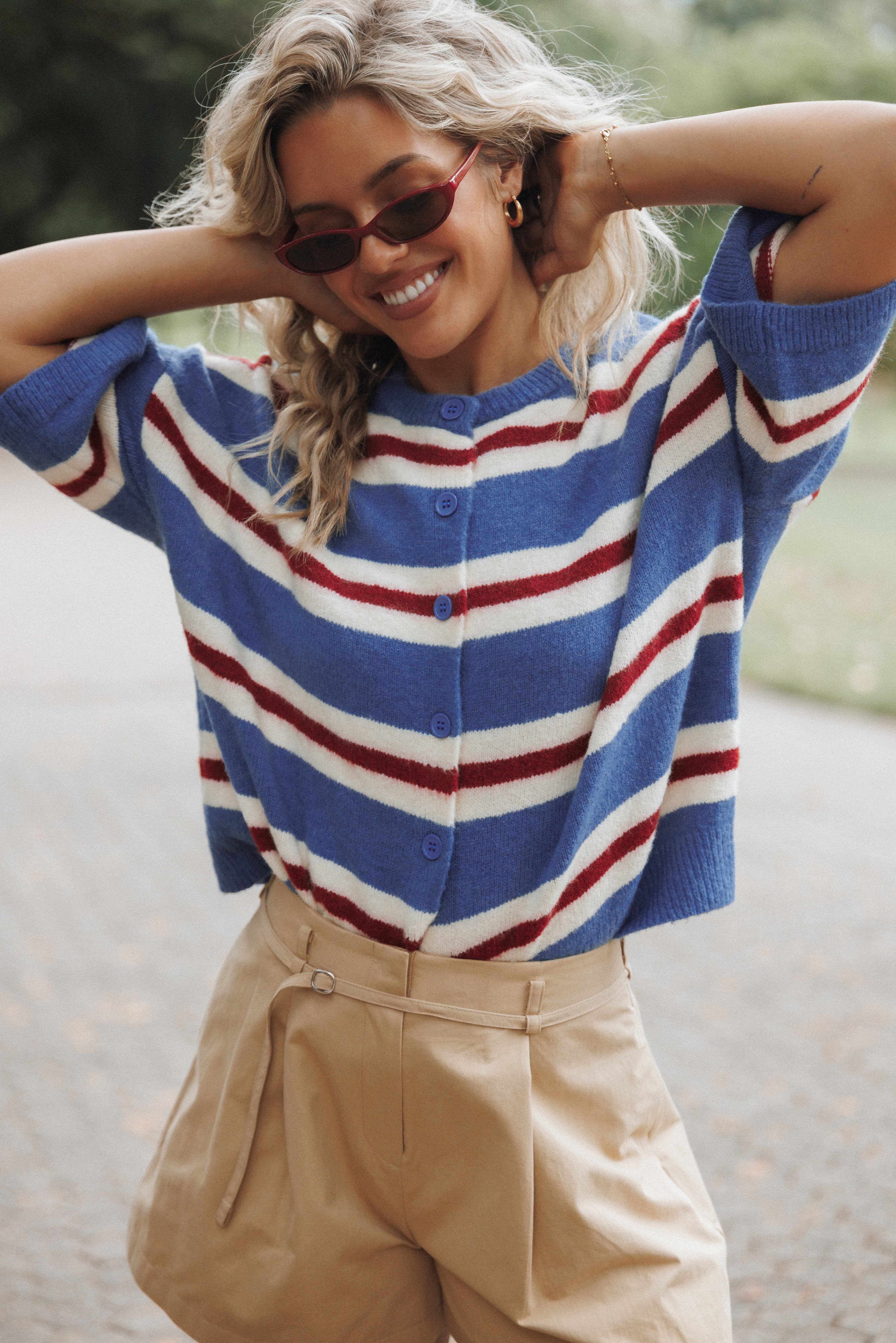Petal and Pup USA BOTTOMS Winona Pleated Front Tailored Long Short - Taupe