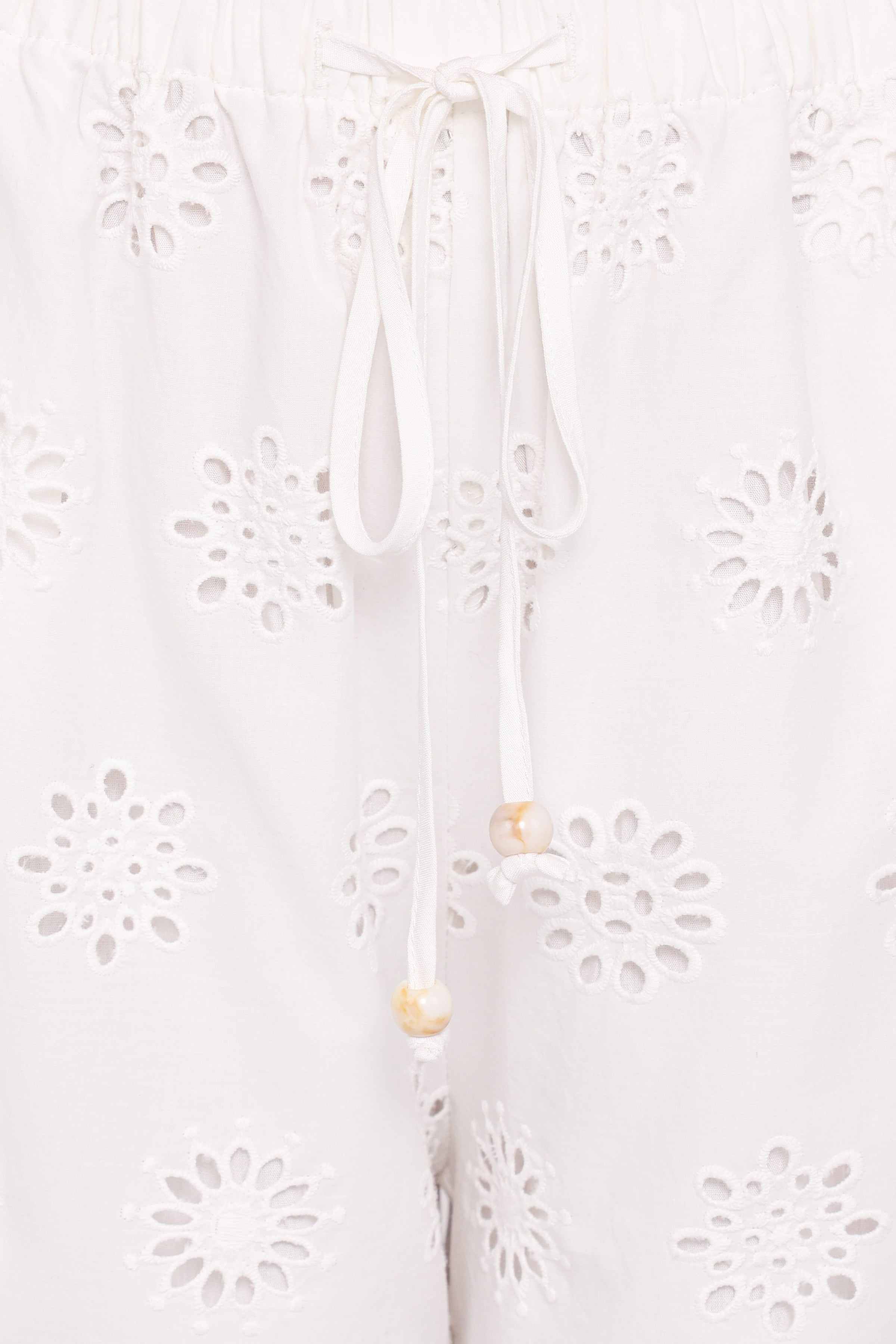 Petal and Pup USA BOTTOMS Wren Pant - White Broderie