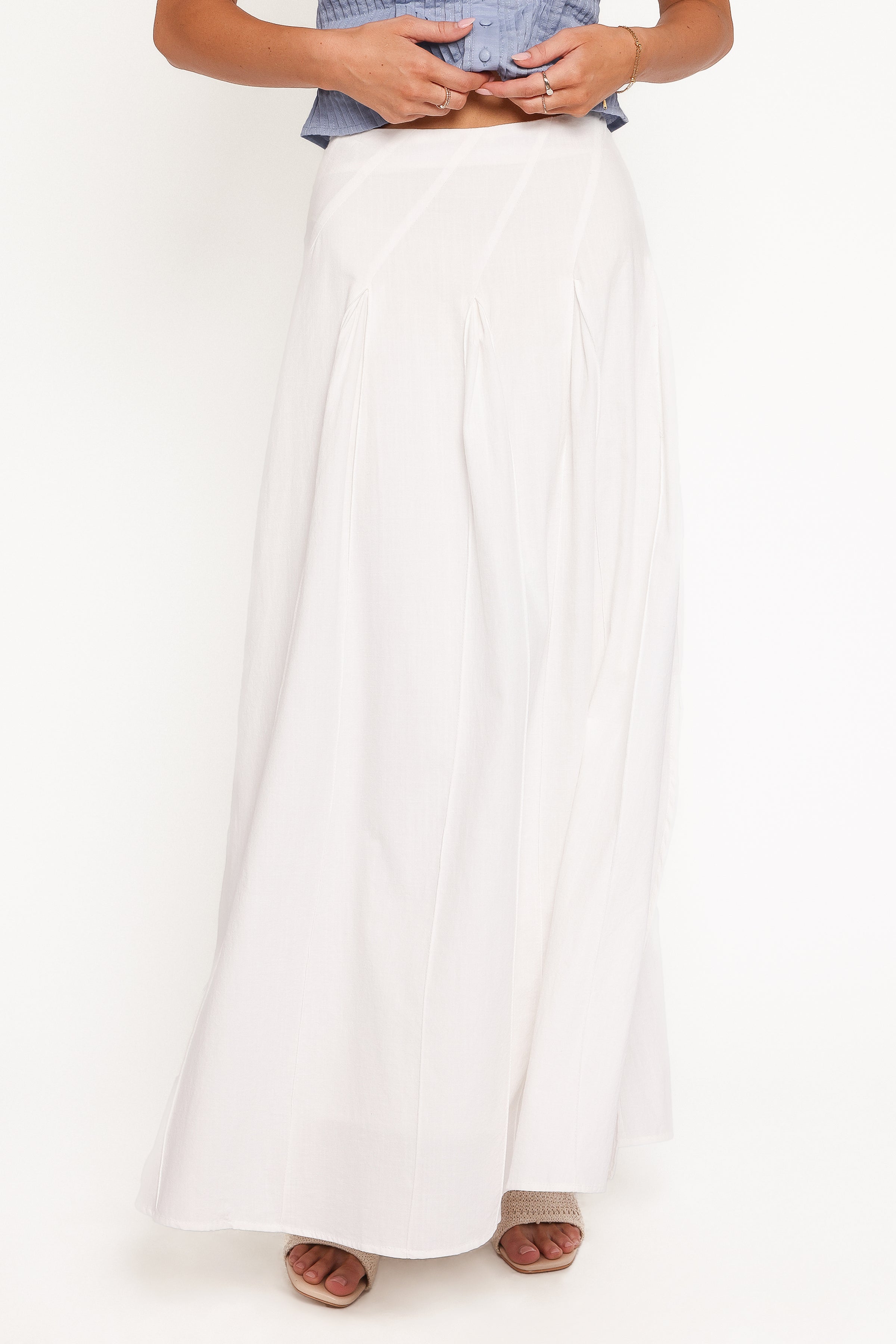Petal and Pup USA BOTTOMS Zoey Maxi Skirt - White