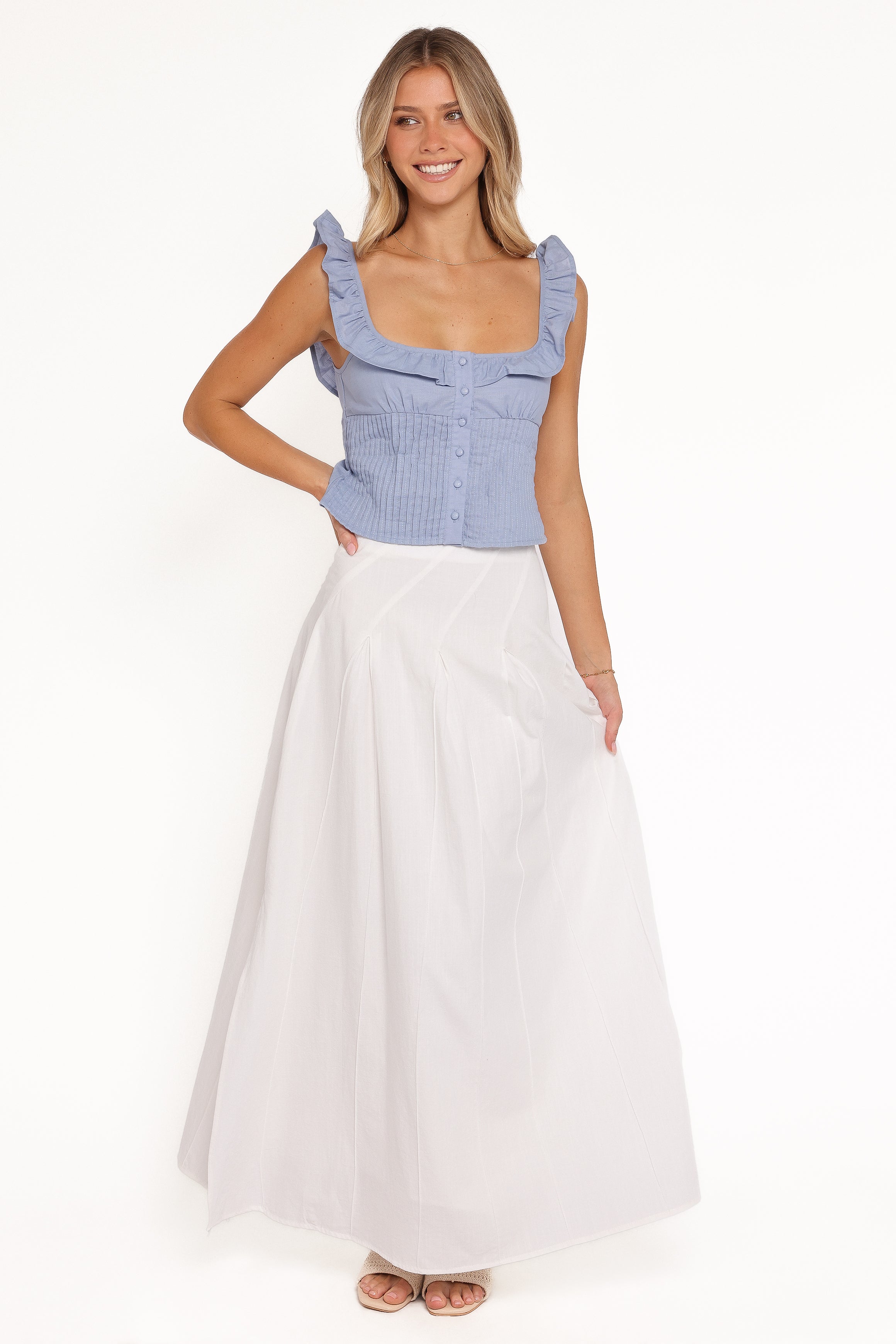 Petal and Pup USA BOTTOMS Zoey Maxi Skirt - White