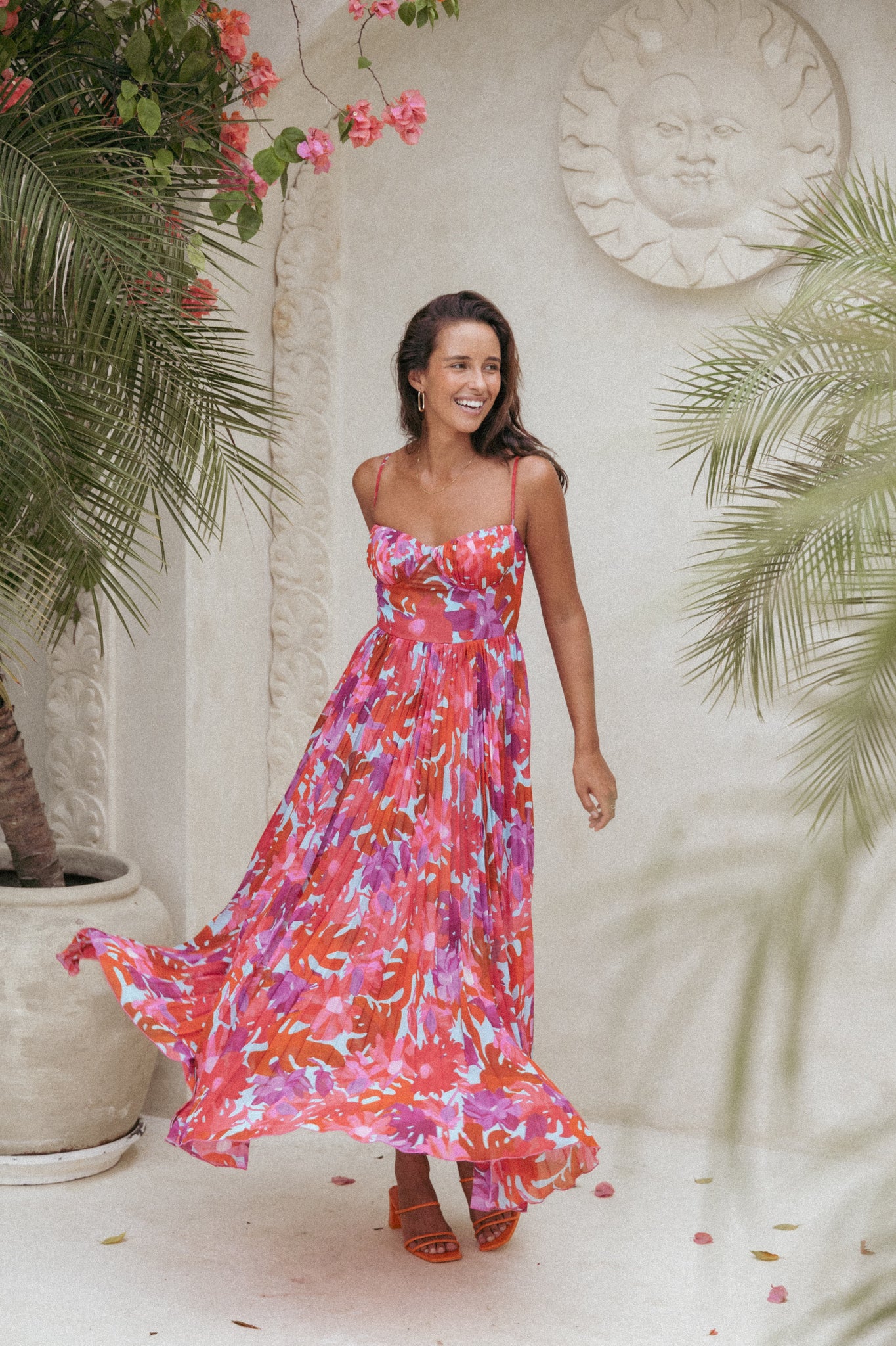Achanti Pleated Maxi Dress