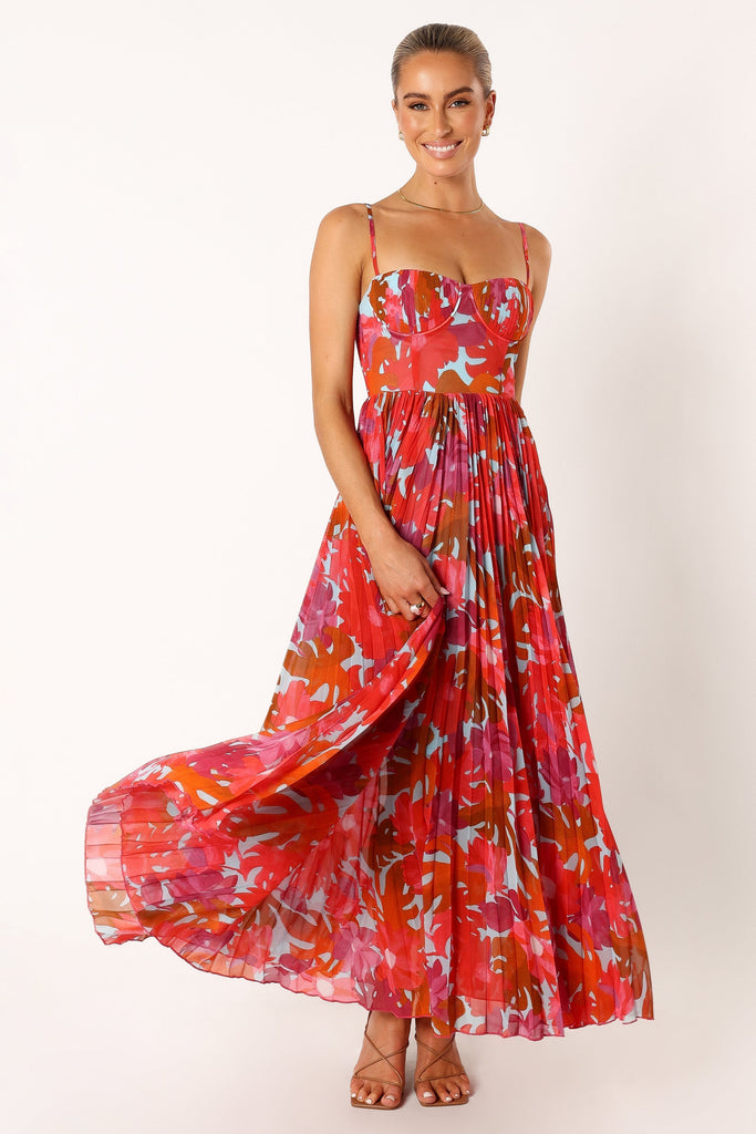 Achanti Pleated Maxi Dress - Pink Azalea - Petal & Pup USA