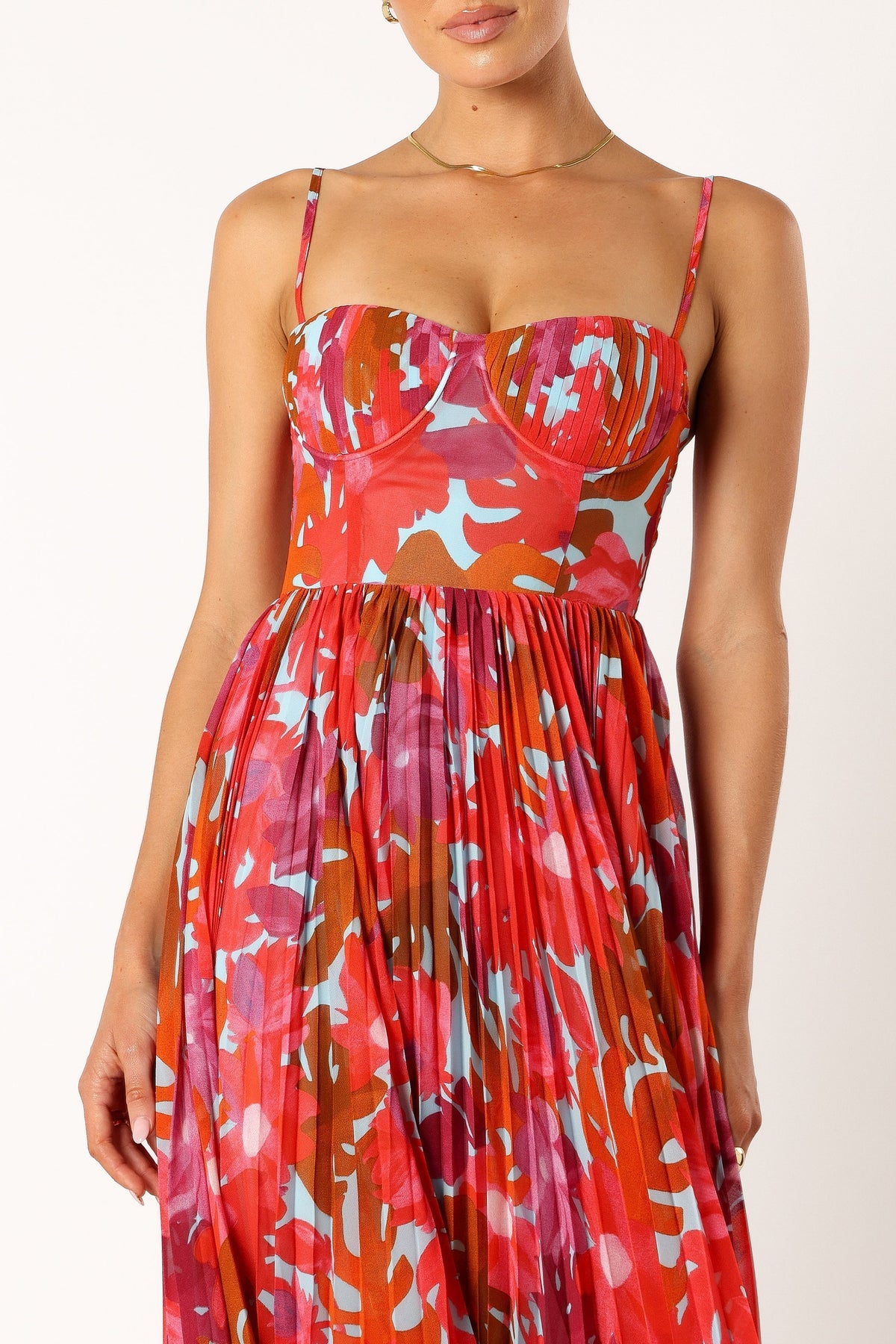 achanti pleated maxi dress pink azalea Petal and Pup Womens Achanti Pleated Maxi Dress