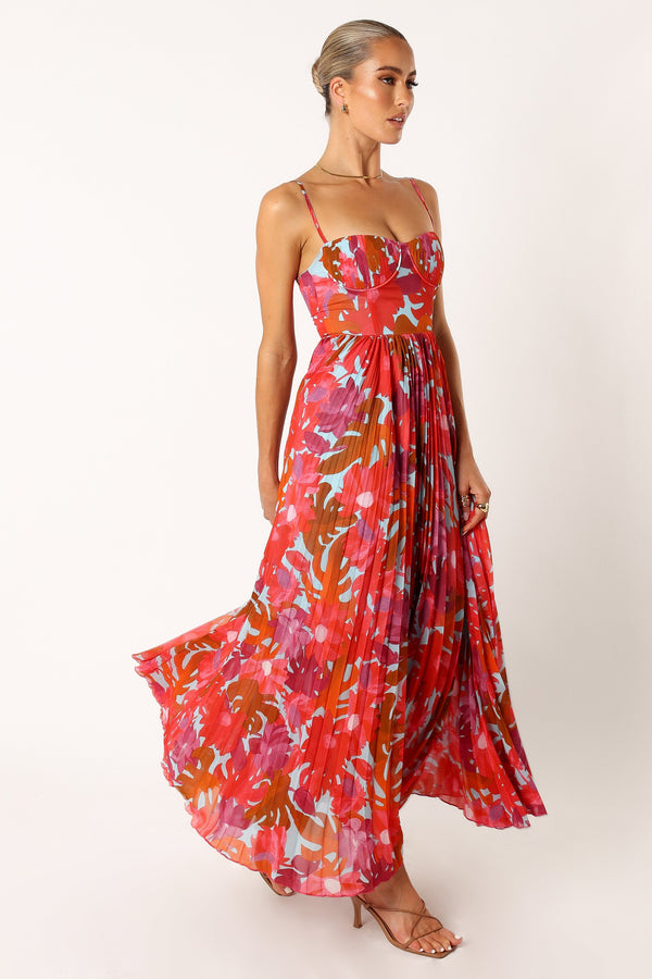 Petal and Pup USA DRESSES Achanti Pleated Maxi Dress - Pink Azalea