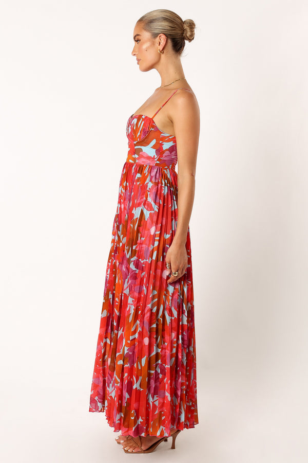 Petal and Pup USA DRESSES Achanti Pleated Maxi Dress - Pink Azalea