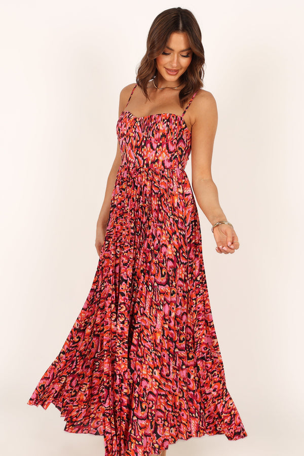 Petal and Pup USA DRESSES Achanti Pleated Maxi Dress - Pink Multi