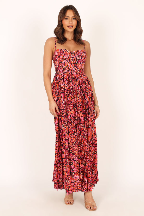 Petal and Pup USA DRESSES Achanti Pleated Maxi Dress - Pink Multi