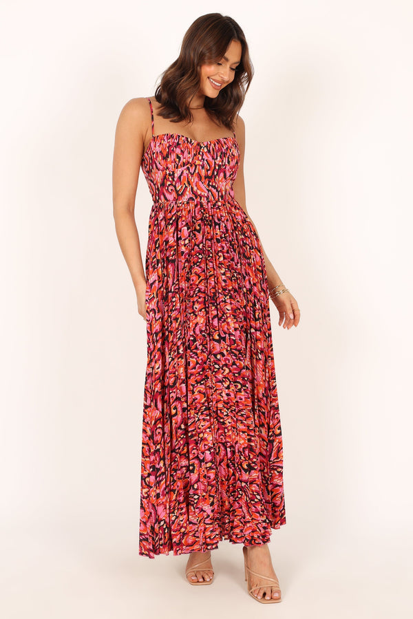 Petal and Pup USA DRESSES Achanti Pleated Maxi Dress - Pink Multi