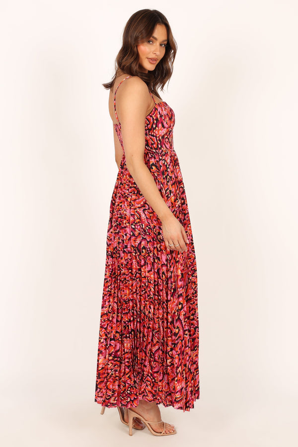 Petal and Pup USA DRESSES Achanti Pleated Maxi Dress - Pink Multi