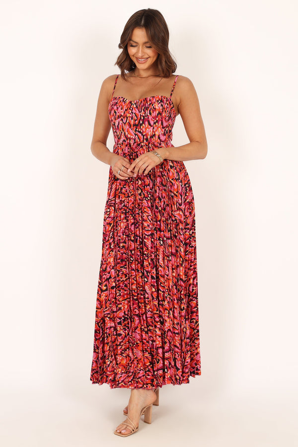 Petal and Pup USA DRESSES Achanti Pleated Maxi Dress - Pink Multi