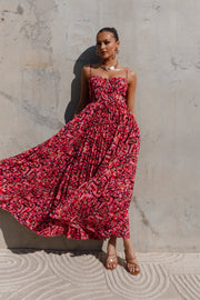 Achanti Pleated Maxi Dress - Pink Multi - Petal & Pup USA
