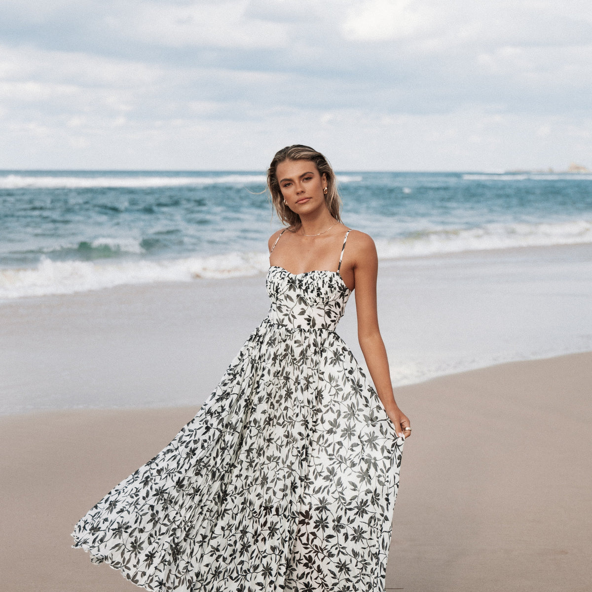 open lace back dress Achanti Pleated Maxi Dress