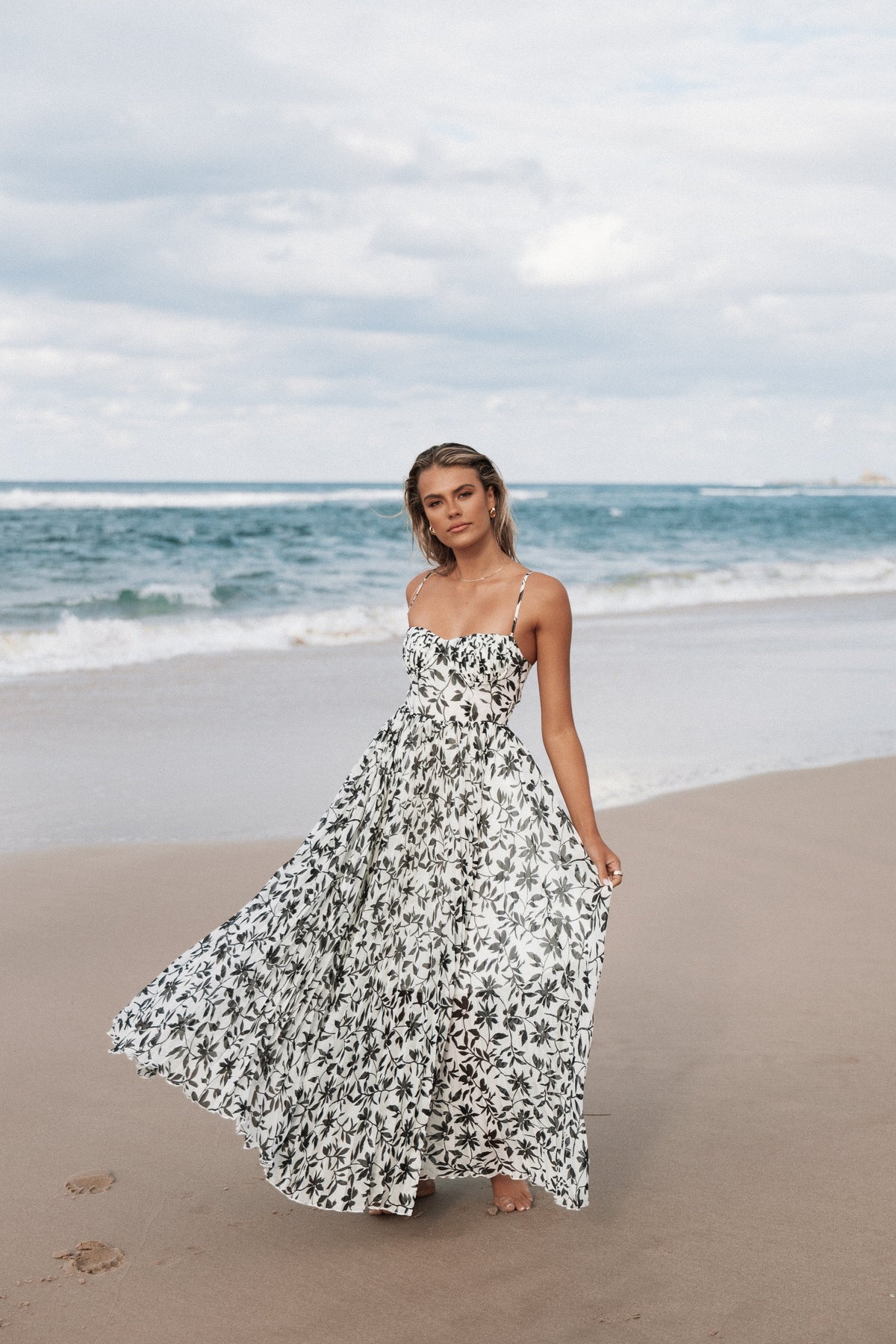 one shoulder dress black mini Petal and Pup Women's Achanti Pleated Maxi Dress