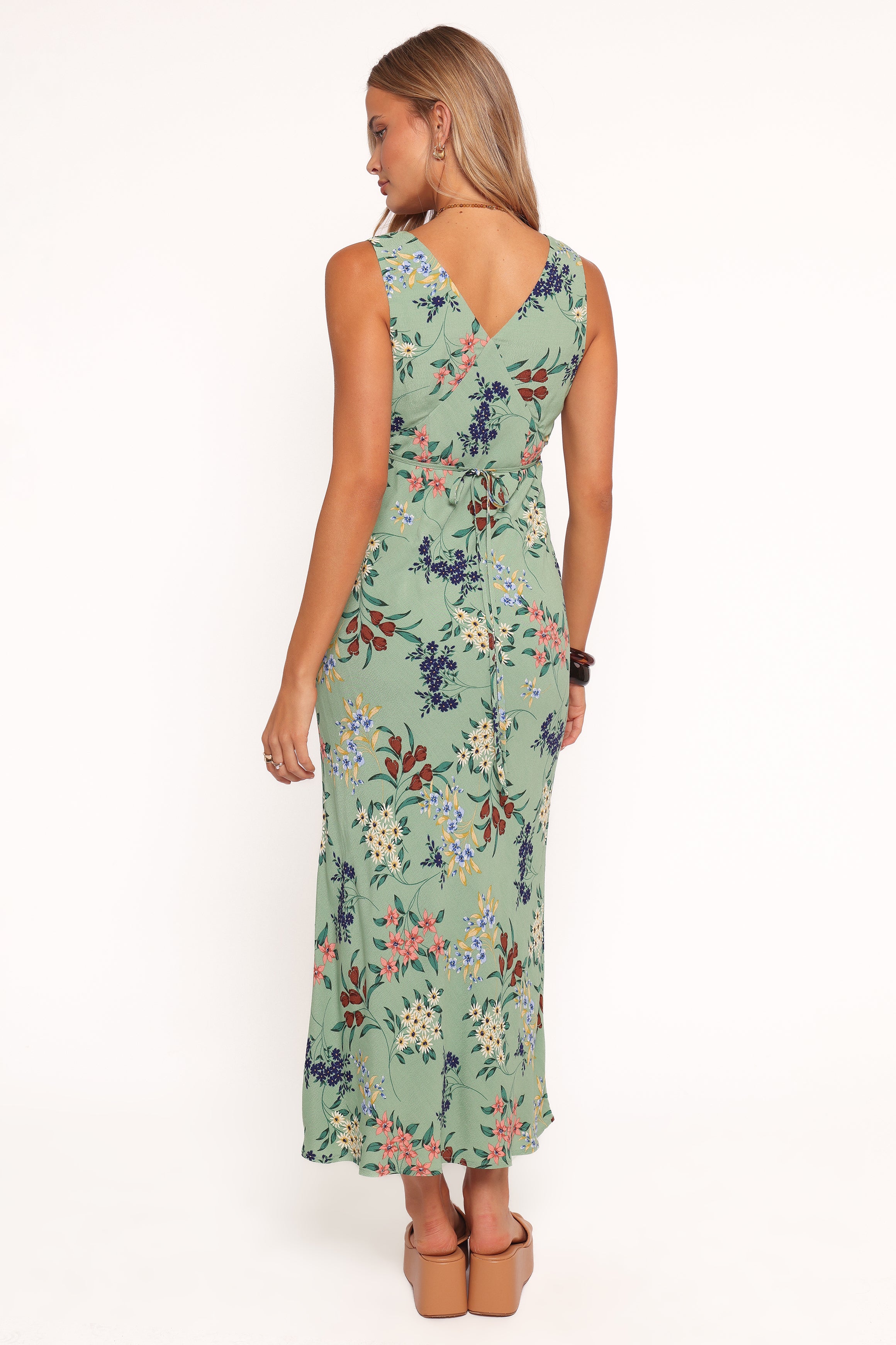 Petal and Pup USA DRESSES Acilia Midi Dress - Sage Floral