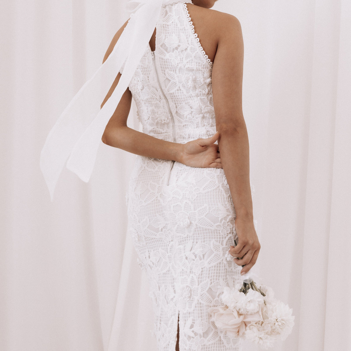 halter midi dress white Adalyn Halterneck - silhouette:fit-and-flare Louis Vuitton mens dress %0D%0A*%20Pay%20special%20attention%20on%20measurements%20to%20ensure%20proper%20fit Size:2-3