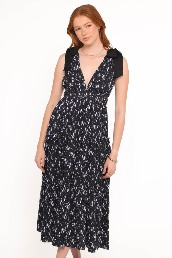 Petal and Pup USA DRESSES Adeline Maxi Dress - Black Floral