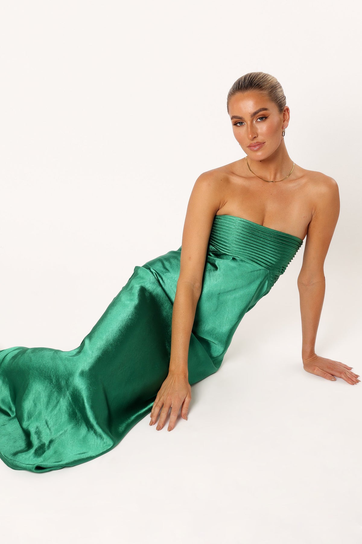 Runaway The Label Dresses | Formal Silk Strapless Maxi Dress | Color: Green | Size: Xxl