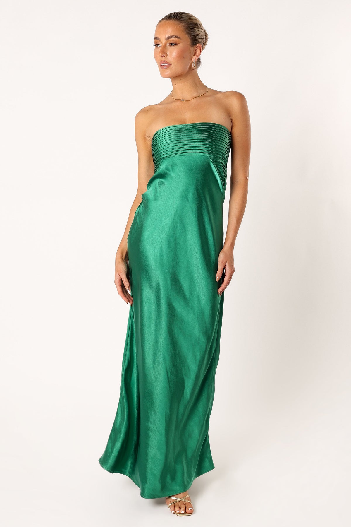 Runaway The Label Dresses | Formal Silk Strapless Maxi Dress | Color: Green | Size: Xxl