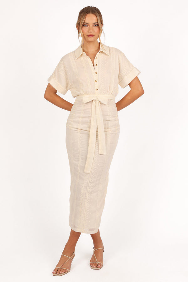 Petal and Pup USA DRESSES Adorlee Midi Dress - Cream