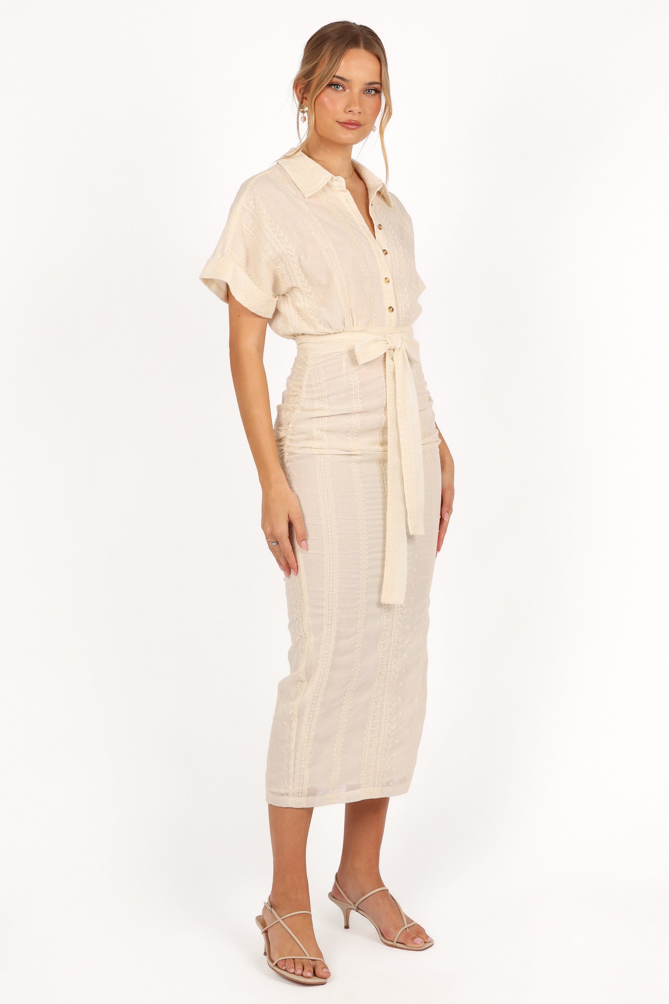 Petal and Pup USA DRESSES Adorlee Midi Dress - Cream