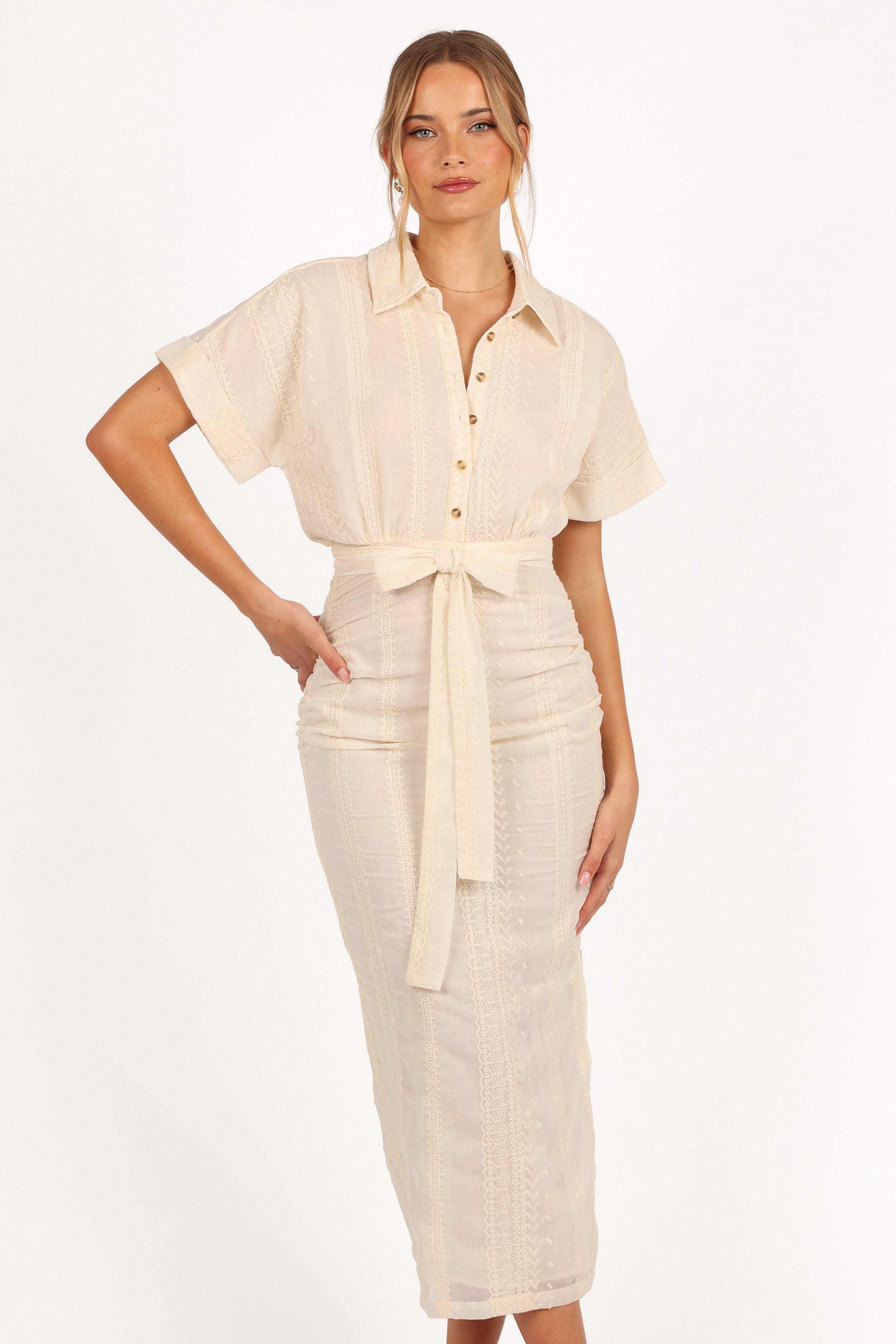 Petal and Pup USA DRESSES Adorlee Midi Dress - Cream