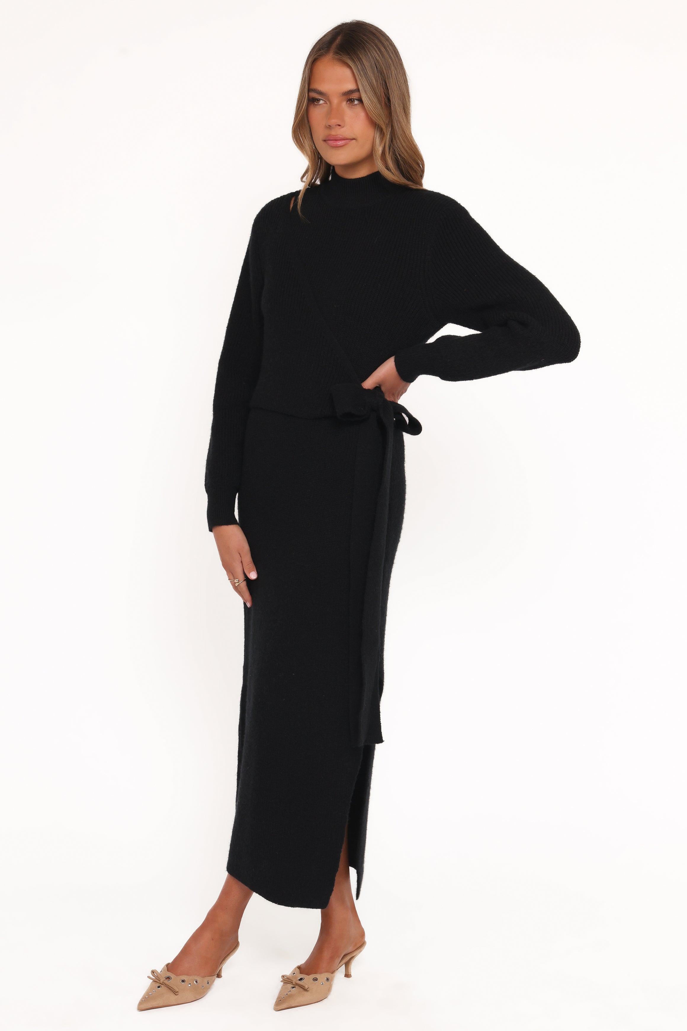 Petal and Pup USA DRESSES Aerin Knit Dress - Black