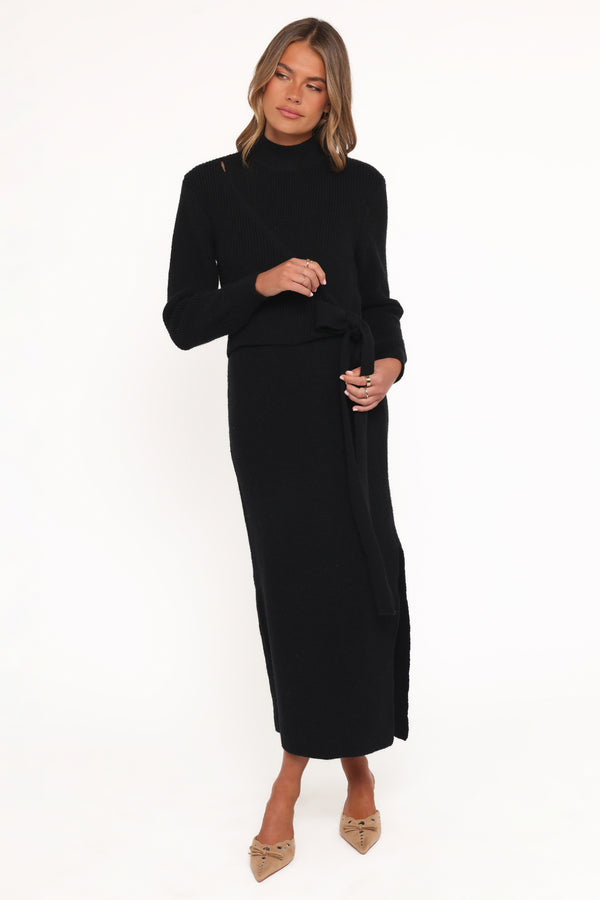 Petal and Pup USA DRESSES Aerin Knit Dress - Black