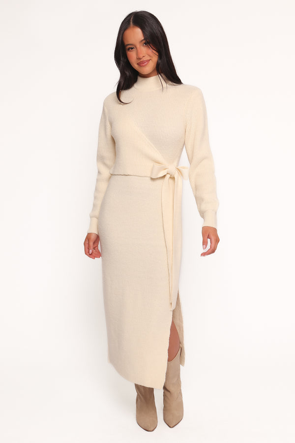Petal and Pup USA DRESSES Aerin Knit Dress - Cream